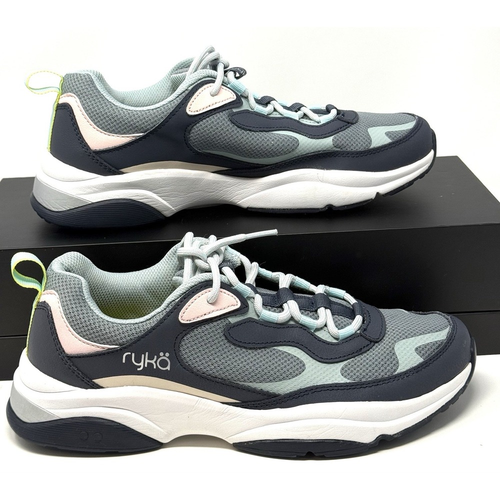 Ryka Noriko Womens 10 M Walking Shoes Q-Contour Arch Support Navy Mint Sneakers - Picture 3 of 15